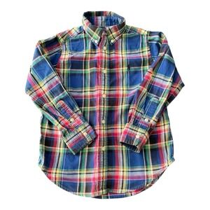 Ralph Lauren Boys 4 4T Plaid Button Down Shirt Multi Color Long Sleeve‎ Cotton